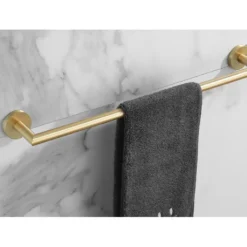 Afbeelding 2 Saniclear Brass handdoekhouder 60cm geborsteld messing mat goud
