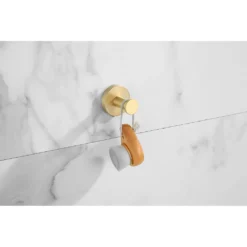 Afbeelding 2 Saniclear Brass haak handdoekhaak geborsteld messing mat goud