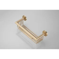 Afbeelding 2 Saniclear Brass shampoo houder / doucherek 30cm geborsteld messing mat goud