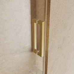 Afbeelding 2 Saniclear Modern Brass profielloze douchedeur 80x200 geborsteld messing - mat goud