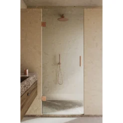 Afbeelding 2 Saniclear Modern Copper profielloze douchedeur 90x200 geborsteld koper