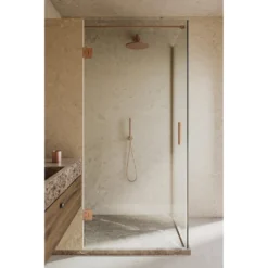 Afbeelding 2 Saniclear Modern Copper douchecabine 90x90 geborsteld koper