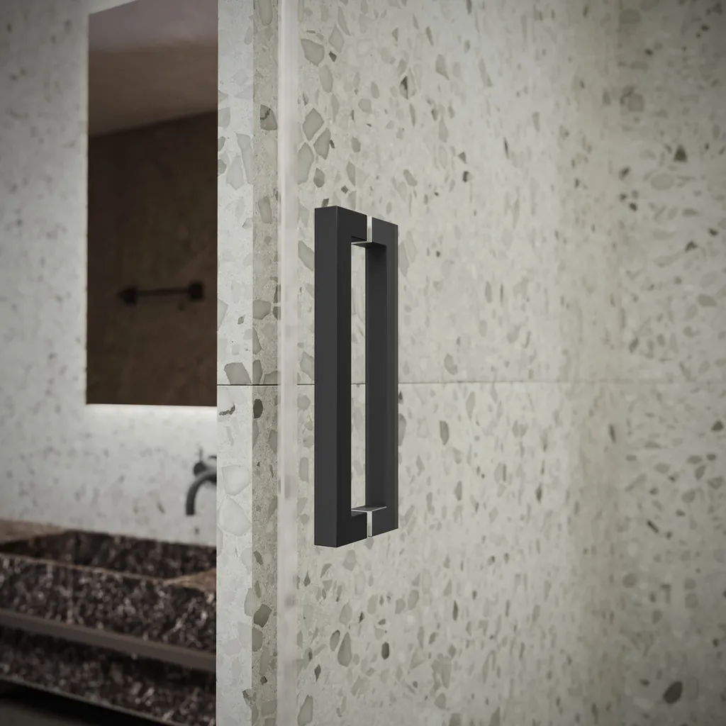 Saniclear Modern douchecabine 120x70 met 70cm deur anti-kalk zwart 2 Afbeelding 2 Saniclear Modern douchecabine 120x70 met 70cm deur anti-kalk zwart