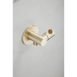 Afbeelding 2 Saniclear Plus draaibare handdouche houder met wateraansluiting geborsteld messing mat goud