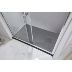 Afbeelding 2 Saniclear Naxos SMC douchebak stone-look 120x90cm grijs mat