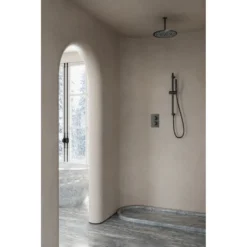 Afbeelding 2 Saniclear Iron inbouw regendouche met 30cm hoofddouche, plafondarm en glijstang verouderd ijzer - gunmetal