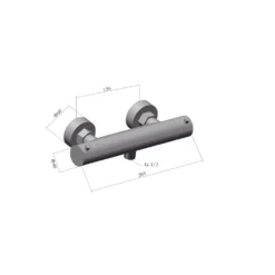Afbeelding 2 Saniclear Iron thermostatische douchekraan verouderd ijzer - gunmetal