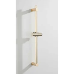 Afbeelding 2 Saniclear Brass doucheset met thermostatische kraan, handdouche en glijstang messing geborsteld - goud mat