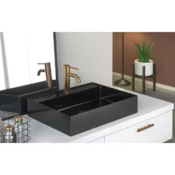Afbeelding 2 Saniclear Maido waskom 54x42cm met 1 kraangat verouderd ijzer - gunmetal