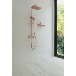 Afbeelding 2 Saniclear Vision opbouw regendouche met 20x30cm hoofddouche geborsteld koper