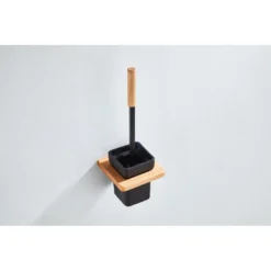 Afbeelding 2 Saniclear Lumber toiletborstel mat zwart walnoothout