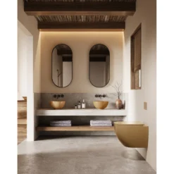 Afbeelding 2 Saniclear Itsie taupe toiletpot randloos met softclose zitting