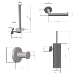 Afbeelding 2 Saniclear Dorado toilet accessoire set 4-delig goud