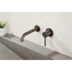 Afbeelding 2 Saniclear Antique inbouw wastafelkraan met inbouwdeel verouderd messing