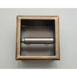 Afbeelding 2 Saniclear Antique inbouw toiletrol houder zonder klep verouderd messing