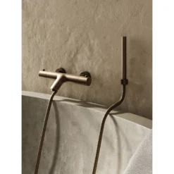 Afbeelding 2 Saniclear Antique thermostatische opbouw badkraan met handdouche verouderd messing