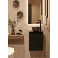 Afbeelding 2 Saniclear Micro waskom voor toilet 23cm dark emperador