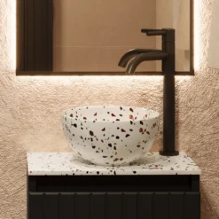 Afbeelding 2 Saniclear Micro fonteinblad 39x22cm terrazzo