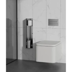 Afbeelding 2 Saniclear Hide inbouw toiletborstel met rolhouder RVS