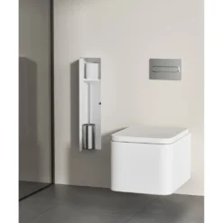 Afbeelding 2 Saniclear Hide inbouw toiletborstel met rolhouder mat wit