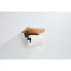Afbeelding 3 Saniclear Lumber toilet rolhouder met plank mat zwart walnoothout