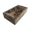 Afbeelding 3 Saniclear Dark Emperador fontein met kraangat rechts 39x22x10cm