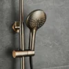 Afbeelding 4 Saniclear Antique Curved inbouw regendouche rond met 30cm hoofddouche, muurarm, 2 standen handdouche en glijstang verouderd messing