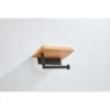 Afbeelding 5 Saniclear Lumber toilet rolhouder met plank mat zwart walnoothout