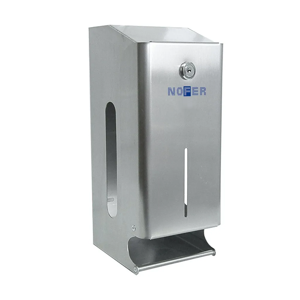Nofer Dubbele toiletpapierdispenser 11,8x28x13,1cm, gepolijst RVS
