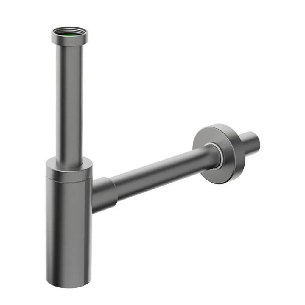 Bonomini Inoxmater Wastafelsifon 5/4", afvoer 32mm, RVS/gunmetal