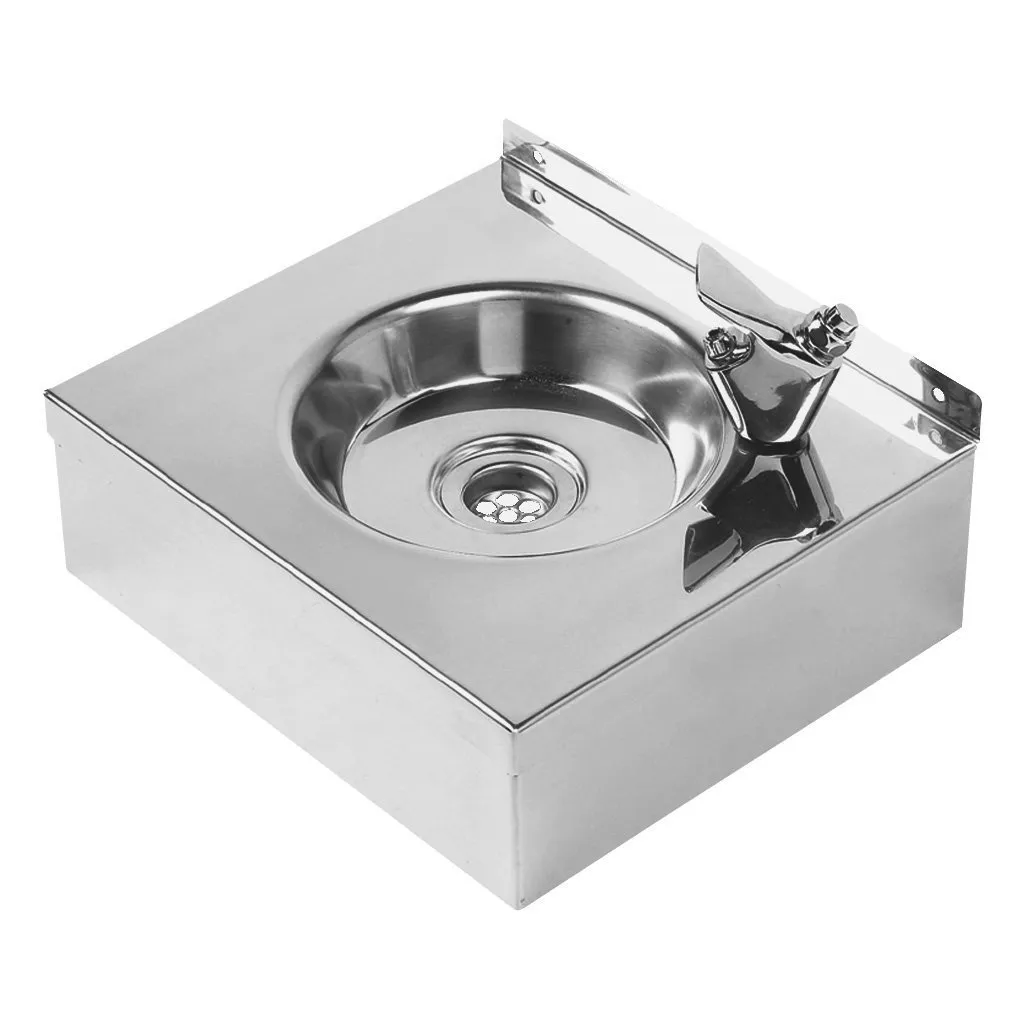 Nofer Wandgemonteerde drinkfontein 30x14,3x30cm, gepolijst RVS
