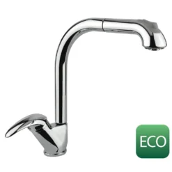Afbeelding 1 Sapho Axus Keukenkraan met uittrekbare handdouche (h) 34,5cm, chroom