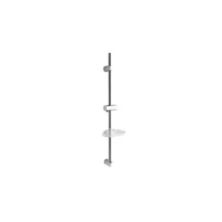 Afbeelding 1 Sapho Douchestang met zeephouder, verstelbaar, rond, 81cm, chroom