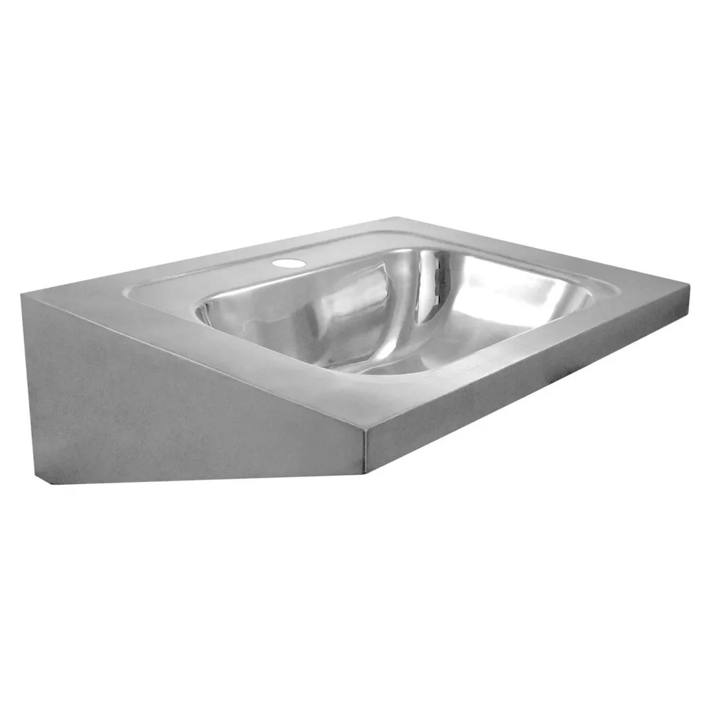 Nofer Wandgemonteerde wastafel 61x21x46cm, geborsteld RVS