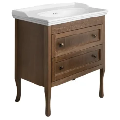 Afbeelding 1 Sapho Retro Wastafelonderkast 83,5x80x43cm, beuken boommotief