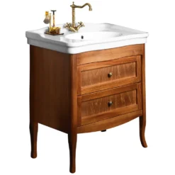 Afbeelding 1 Sapho Retro Wastafelonderkast beuken 73x80x46,5cm, ANTIK wastafel 80cm