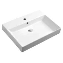 Afbeelding 1 Sapho Kare 60 Keramische meubelwastafel 60x46cm, wit