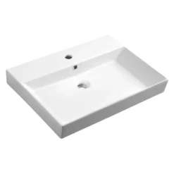 Afbeelding 1 Sapho Kare 70 Keramische meubelwastafel 70x46cm, wit
