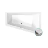 Afbeelding 1 Polysan Triangl R SLIM asymmetrisch bad 180x120x50cm, wit