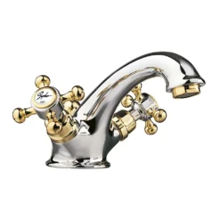Afbeelding 1 Sapho Antea Wastafelkraan met klikwaste, chroom/goud