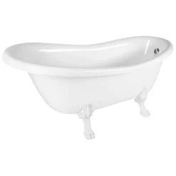 Afbeelding 1 Polysan Retro Vrijstaand bad 157x76,5x73cm, wit, witte poten