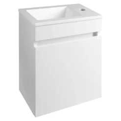 Afbeelding 1 Bruckner Torin Wastafelonderkast inclusief wastafel 37x50x18cm, wit