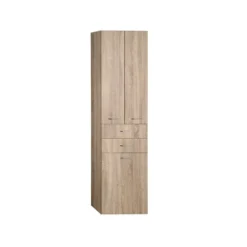 Afbeelding 1 Aqualine Zoja Opbergkast met wasmand 50x184x29cm, eiken platina