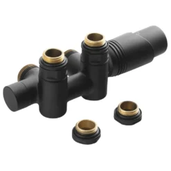 Afbeelding 1 Bruckner Wicher Combi Thermostatische kraanset voor middenaansluiting 50mm, mat zwart