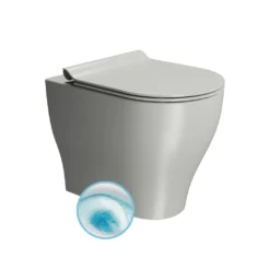 Afbeelding 1 GSI Tono Toiletpot, Geniusflush, 36x53cm, S-sifon/P-sifon, dubbel mat cenere