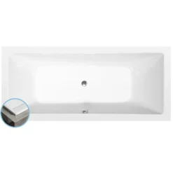 Afbeelding 1 Polysan Krysta Slim Rechthoekig bad 180x80x39cm, wit
