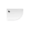 Afbeelding 1 Polysan Klasik Rena L kwartronde kunstmarmeren douchebak 100x80cm, R550, links, wit