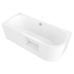 Afbeelding 1 Polysan Portas L-vormig asymmetrisch bad met deur, 180x75x60cm, wit