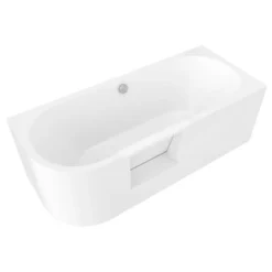 Afbeelding 1 Polysan Portas R-vormig asymmetrisch bad met deur, 180x75x60cm, wit