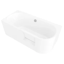 Afbeelding 1 Polysan Portas L-vormig asymmetrisch bad met deur, 160x75x60cm, wit